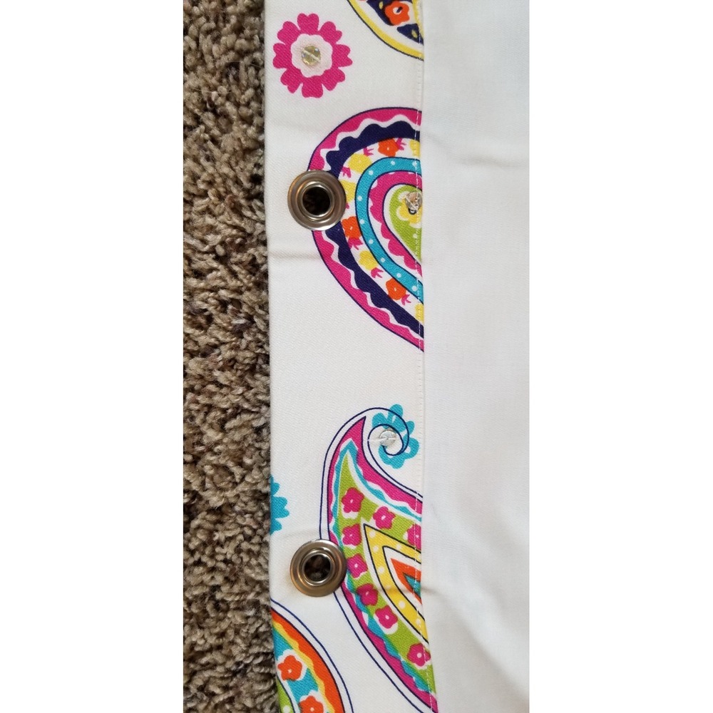 Curtain Panel 104 wide x 96 long, multi color boho paisley, 1/2‎ inch grommet - Picture 4 of 5
